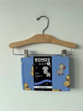 Bonds Kids Pajama Set – Light Blue with Yellow Duck Print